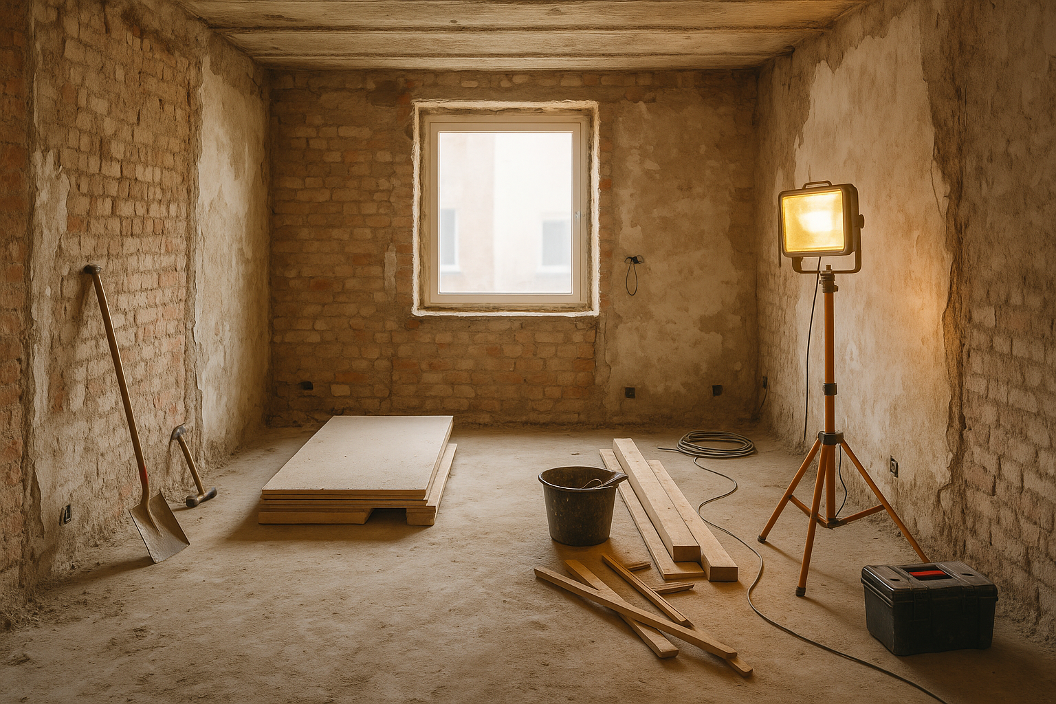 Sanierungs- und Kernsanierungsarbeiten in einem Wohnhaus